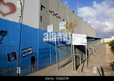 Grenzen Sie an Kreuzungen, palästinensische Seite zwischen Bethlehem, Westjordanland und Jerusalem, Israel, Nahost Stockfoto