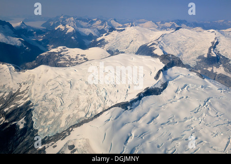 Küstengebirge Berge mit Schnee und Eis Felder von Vancouver nach Chilko Lake British Columbia Kanada Stockfoto