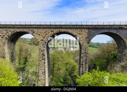 Marple Viadukt über den Fluss Goyt, Marple, Stockport, Greater Manchester, England Stockfoto