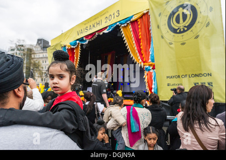 Das Vaisakhi Festival auf dem Trafalgar Square. Stockfoto