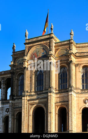 Detail des Bayerischen Landtags, München, Maximilianeum, Bayern, Oberbayern Stockfoto