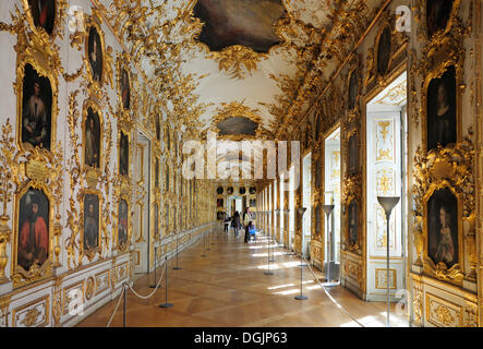 Ahnengalerie, Muenchner Residenz royal Palace, die Heimat der Wittelsbacher Regenten bis 1918, München, Bayern Stockfoto