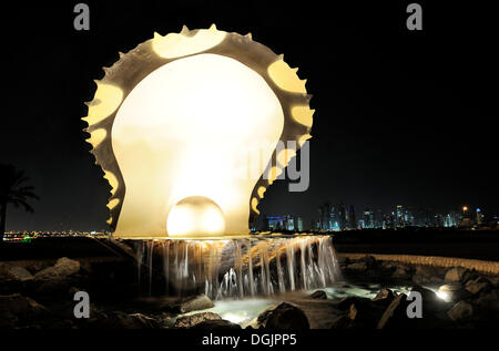 "Die Perle" Denkmal auf der Corniche, Doha, Katar, Arabische Halbinsel, Persischer Golf, mittleren Osten, Asien Stockfoto