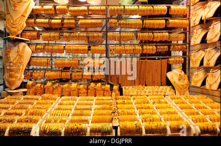 Gold-Souk in Deira, Dubai, Vereinigte Arabische Emirate, Naher Osten, Orient Stockfoto