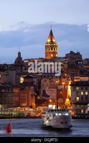 Galata-Turm, Goldenes Horn, Beyoglu, Karaköy, Istanbul, europäische Seite, Provinz Istanbul, Türkei, europäische Seite Stockfoto