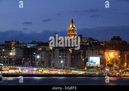 Galata-Brücke, Galata-Turm, Goldenes Horn, Beyoglu, Karaköy, Istanbul, europäische Seite, Provinz Istanbul, Türkei, europäische Seite Stockfoto