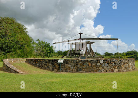 Historische Zuckerrohr Presse betriebene Entwurf Tiere, Lust und Laune Estate Insel St. Croix, Amerikanische Jungferninseln, USA Stockfoto