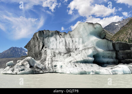 Eisberge auf der Tasman Lake, Mount Cook Nationalpark, Südinsel, Neuseeland Stockfoto