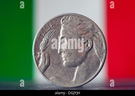 Italienische Münze 1924 Stockfoto