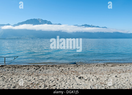 GENEV-See in Montreux im Kanton Waadt in der Schweiz. Stockfoto