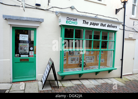 Dorset Echo örtliche Regionalzeitung Shop Dorchester Dorset Wessex UK Stockfoto