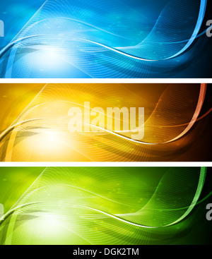 Einfache bunte Banner mit wellenförmigen Elementen. Vektor EPS 10 Stockfoto