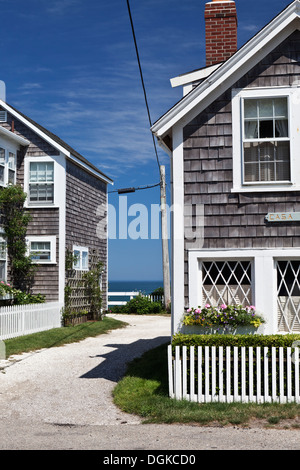 Siasconset Dorf in Cape Cod. Stockfoto