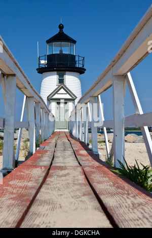 Brant Point Leuchtturm auf Nantucket Island. Stockfoto