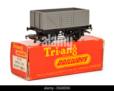 Jahrgang 1950 boxed Tri-Ang Eisenbahnen (R10) Open 12 t Ware LKW (00-Spur) Stockfoto