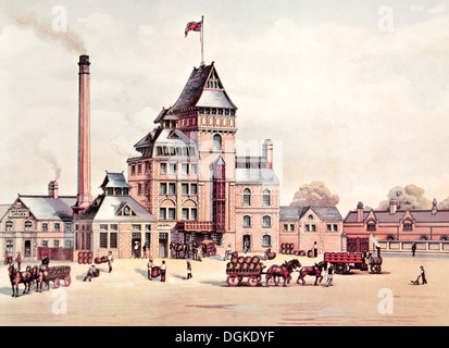 Hook Norton Brauerei in Oxfordshire, England. Im Jahre 1849 gegründet und eines der letzten verbleibenden viktorianischen Brauereien noch in UK. Stockfoto