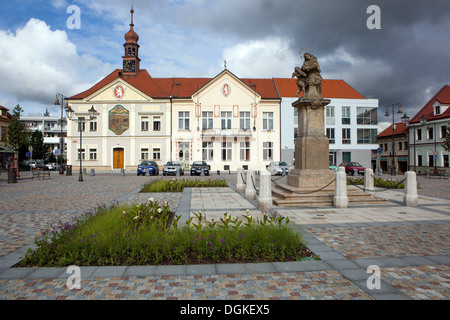 Brandýs Nad Labem quadratisch, Kleinstadt in der Nähe von Prag, Tschechische Republik Stockfoto