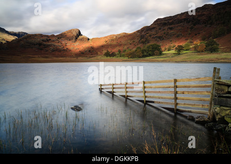 Stürmischen Nachmittag Licht am Blea Tarn im Lake District. Stockfoto