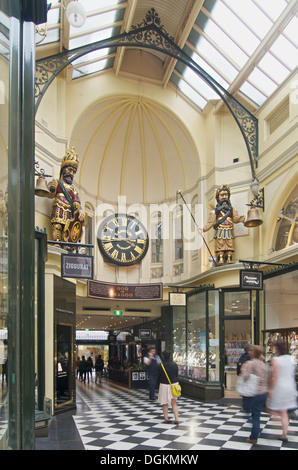 Gog und Magog Royal Arcade-Melbourne Stockfoto