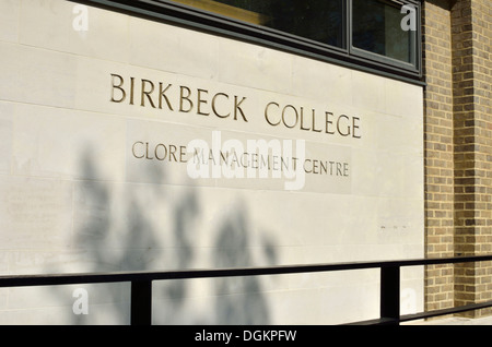 Birkbeck College der London University Clore Management Centre. Stockfoto