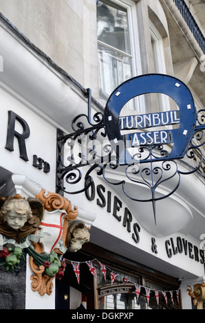 Exterieur des Turnbull und Asser in der Jermyn Street. Stockfoto