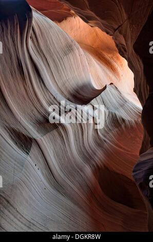 Roter Sandstein, Felsformationen, Upper Antelope Canyon, Page, Arizona, USA Stockfoto