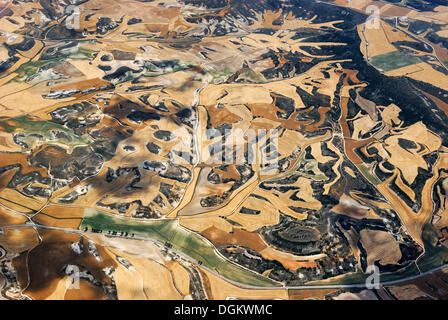 Luftbild, kastilischen Landschaft, Soria, Kastilien und León, Spanien Stockfoto