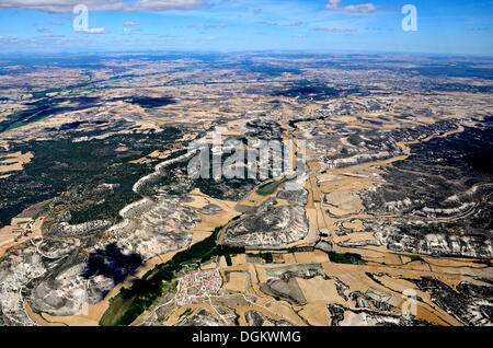 Luftbild, kastilischen Landschaft, Soria, Kastilien und León, Spanien Stockfoto