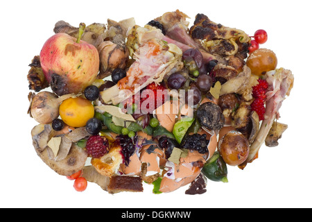 Müll-Dump verdorbenes Essen isoliert Abfallkonzept Stockfoto