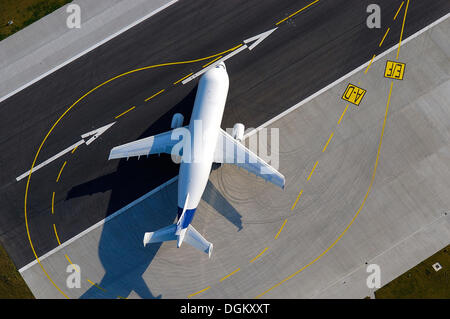 Antenne zu sehen, Transport Flugzeug Airbus A300-600ST Super Transporter, auch bekannt als Beluga, Hamburg, Hamburg, Deutschland Stockfoto