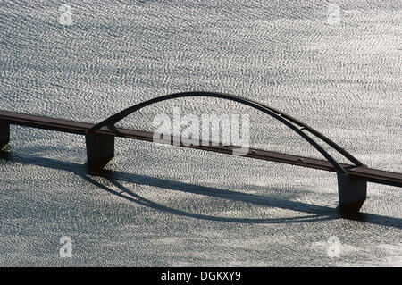 Luftaufnahme, Fehmarn Sound Bridge, Fehmarnsundbruecke, Ostsee, Insel Fehmarn, Schleswig-Holstein, Deutschland Stockfoto