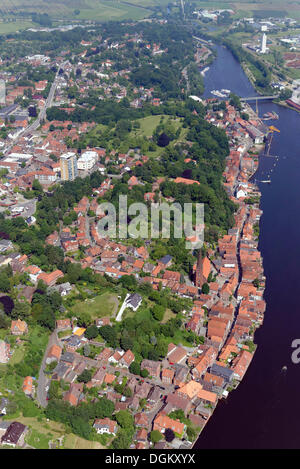 Luftaufnahme, Stadtbild von Lauenburg an der Elbe, Lauenburg an der Elbe, Schleswig-Holstein, Deutschland Stockfoto