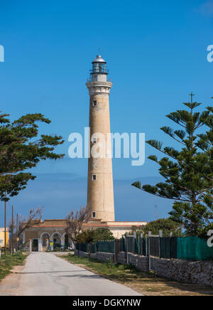 Leuchtturm, San Vito lo Capo, Nordwest - Küste, Provinz Trapani, Sizilien, Italien Stockfoto