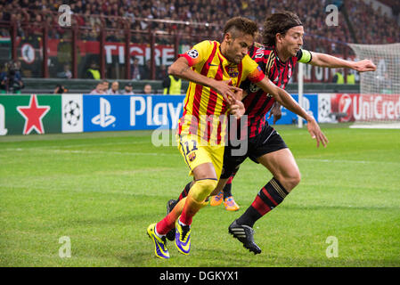 Mailand, Italien. 22. Oktober 2013. Neymar (Barcelona) Fußball / Fußball: UEFA Champions League-Gruppe H-Match zwischen AC Milan 1-1 FC Barcelona im Stadio Giuseppe Meazza in Mailand, Italien. © Maurizio Borsari/AFLO/Alamy Live-Nachrichten Stockfoto