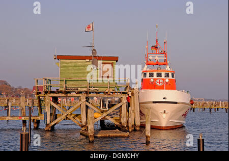 Rettungsboot, Marina, Baltic Sea, Ostseeheilbad, Schleswig-Holstein Stockfoto