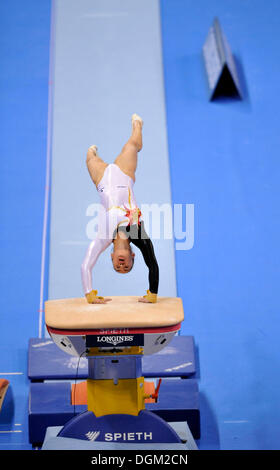 Kim Bui, Deutschland, Voltigieren, EnBW Gymnastics World Cup 2009, Porsche-Arena, Stuttgart, Baden-Württemberg Stockfoto