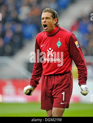 Nationalmannschaft Torhüter Tim Wiese, SV Werder Bremen, lautstark Stockfoto