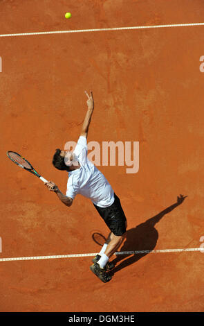 Philipp Petzschner, Deutschland, Dienst, ATP Tennis Turnier Mercedes Cup 2010, Weißenhof, Stuttgart, Baden-Württemberg Stockfoto