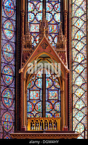 Chor, obere Kapelle, Sainte-Chapelle, Cité, Paris, Frankreich Stockfoto