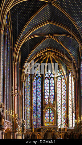 Chor der Kapelle Sainte-Chapelle Oberkapelle, Cite, Paris, Frankreich, Europa Stockfoto