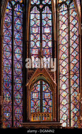 Chor der Kapelle Sainte-Chapelle Oberkapelle, Cite, Paris, Frankreich, Europa Stockfoto