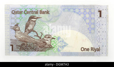 Banknote 1 Qatar Riyal, Katar Stockfoto