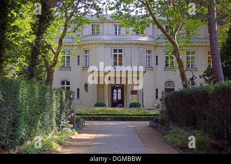 Villa, Haus der Wannsee-Konferenz des 20. Januar 1942, wo die "endgültige Lösung der Judenfrage" ermittelt wurde Stockfoto