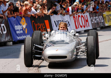 Sebastian Vettel das Porsche Typ 804 Formel1 Fahrzeug, Baujahr 1962, Ennstal Classic 2010 Oldtimer-Rallye Stockfoto