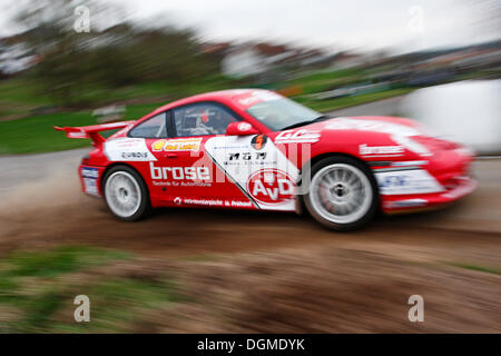 Porsche 996 911 GT3 RS angetrieben von Olaf Dobberkau, DRS-Champion 2010, Rallye Vogelsberg 2009, Hessen Stockfoto
