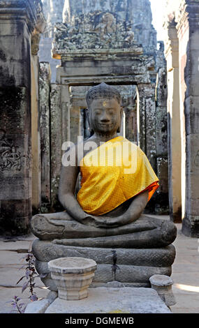 Buddha Figur in der Bayon-Tempel, Angkor Thom, Angkor, UNESCO-Weltkulturerbe, Siem Reap, Kambodscha, Südostasien, Asien Stockfoto