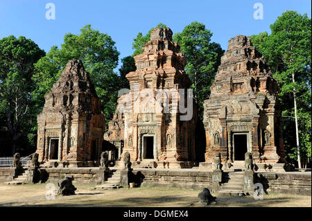 Preah Ko Tempel, Roluos-Gruppe, Siem Reap, Kambodscha, Südostasien, Asien Stockfoto