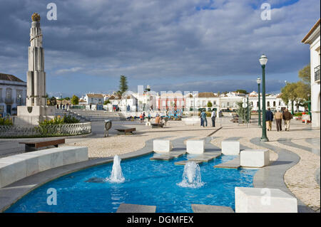 Praca da Republica, Tavira, Algarve, Portugal, Europa Stockfoto