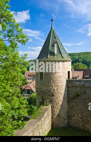 Burgmauern des Kloster und Schloss Bebenhausen, Tübingen, Schwäbische Alb, Baden-Württemberg Stockfoto