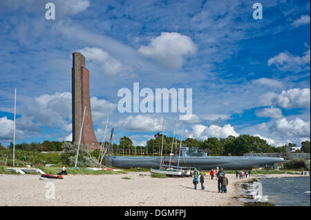 Das Navy Memorial mit der U995 u-Boot, Laboe, Ostsee, Schleswig-Holstein Stockfoto